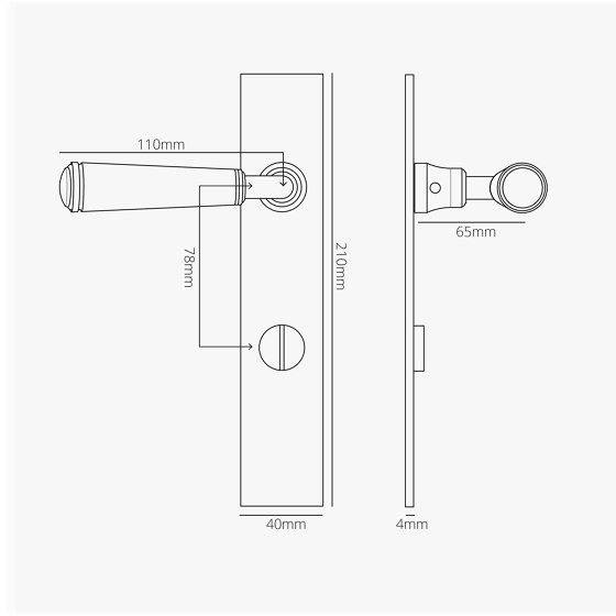 Digby Long Plate Sprung Door Handle & Thumbturn | Lever handles | Corston Architectural Detail