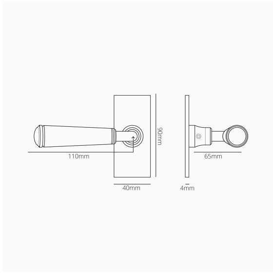 Digby fixer Türgriff kurzes Schild | Türdrücker | Corston Architectural Detail