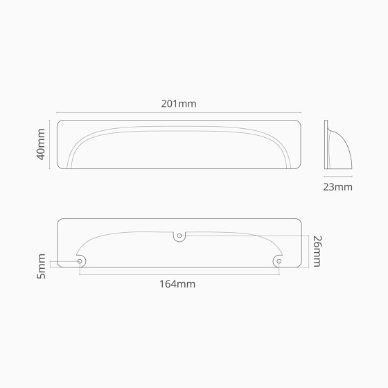 Elm Cup Handle 164mm | Cabinet handles | Corston Architectural Detail