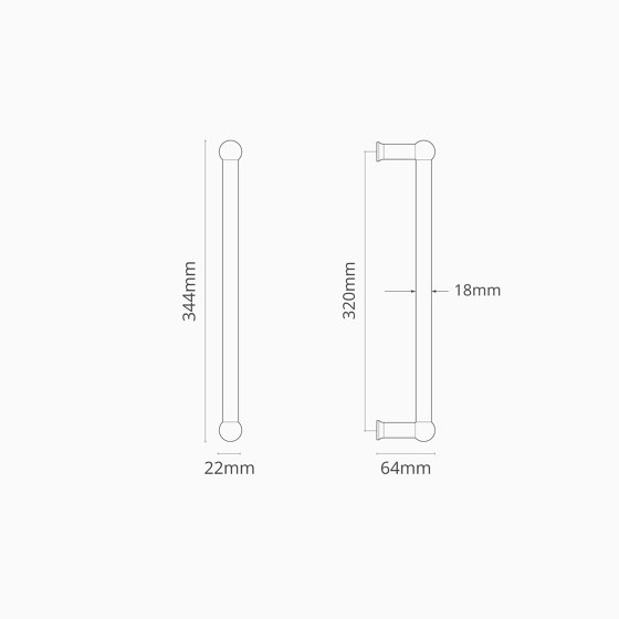 Tirador doble Harper de 320 mm | Tiradores de puerta | Corston Architectural Detail