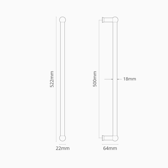 Harper Stoßgriff 2x (500 mm) - Antikes Messing | Türgriffe | Corston Architectural Detail