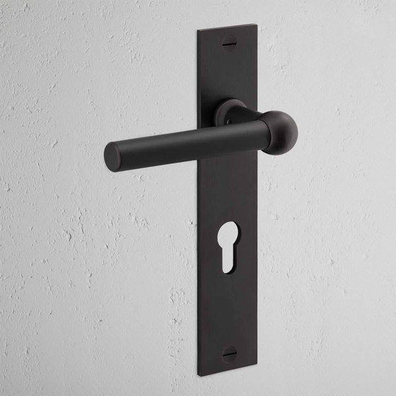 Harper Long Plate Sprung Door Handle & Euro Lock | Lever handles | Corston Architectural Detail