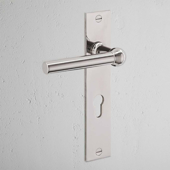 Harper Long Plate Sprung Door Handle & Euro Lock | Lever handles | Corston Architectural Detail