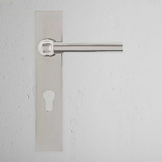 Harper Maniglia per porta con molla e serratura euro su placca lunga | Maniglie porta | Corston Architectural Detail