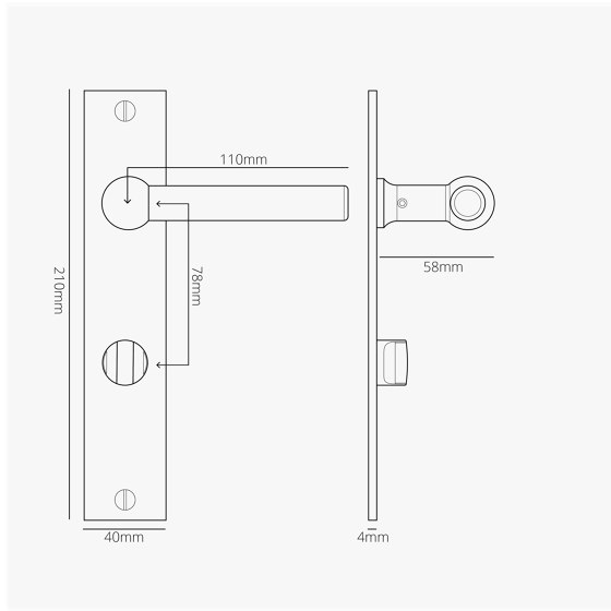 Harper Long Plate Sprung Door Handle & Thumbturn | Lever handles | Corston Architectural Detail