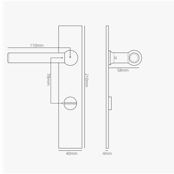 Harper Long Plate Sprung Door Handle & Thumbturn | Lever handles | Corston Architectural Detail