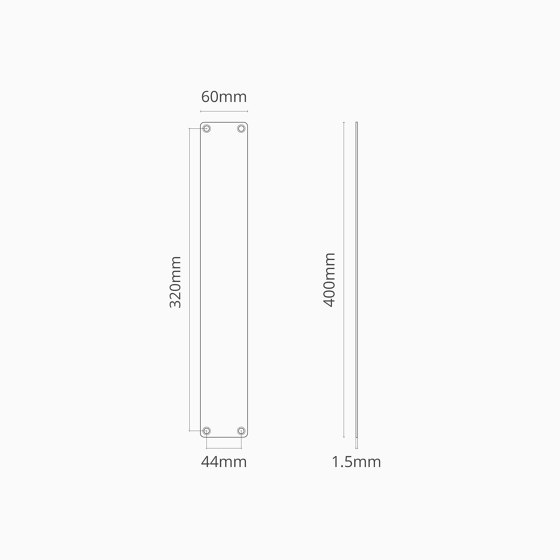 Harper Schild (400 mm) - Antikes Messing | Stossgriffe | Corston Architectural Detail