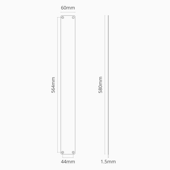 Harper Schild (580 mm) - Antikes Messing | Stossgriffe | Corston Architectural Detail