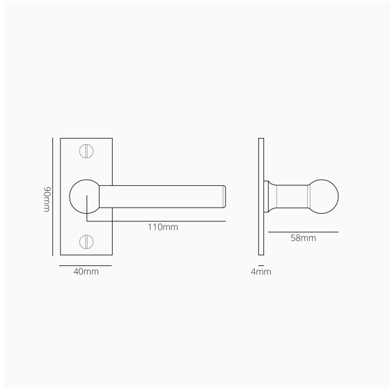 Harper Short Plate Fixed Door Handle | Lever handles | Corston Architectural Detail