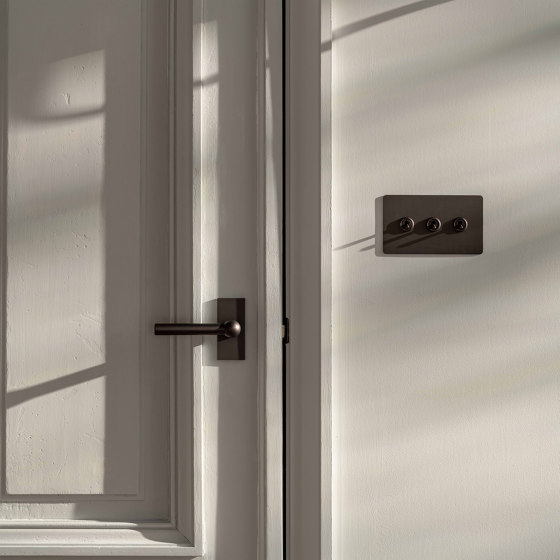 Harper Short Plate Sprung Door Handle | Lever handles | Corston Architectural Detail