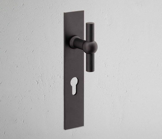 Harper T-Bar Long Plate Sprung Door Handle & Euro Lock | Knob handles | Corston Architectural Detail