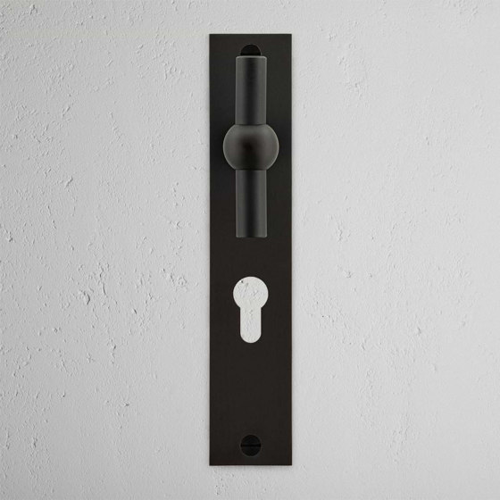 Harper Poignée de Porte Fixe à Plaque Longue avec Barre en T et Serrure Euro | Boutons de porte | Corston Architectural Detail