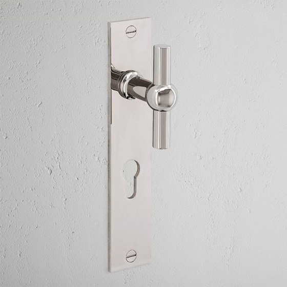 Harper T-Bar Long Plate Sprung Door Handle & Euro Lock | Knob handles | Corston Architectural Detail