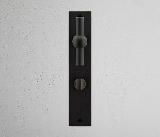 Manilla para puertas Harper T con placa larga (con muelle) y sistema giratorio | Pomos | Corston Architectural Detail