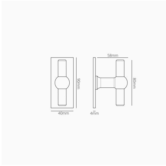 Manilla para puertas Harper T con placa corta (fija) | Pomos | Corston Architectural Detail