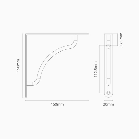 Kilburn Regalhalterung (150 mm) - Poliertes Nickel | Möbel Glasbodenhalter | Corston Architectural Detail