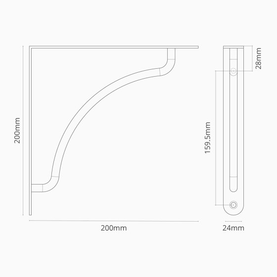 Kilburn Regalhalterung (200 mm) - Poliertes Nickel | Möbel Glasbodenhalter | Corston Architectural Detail