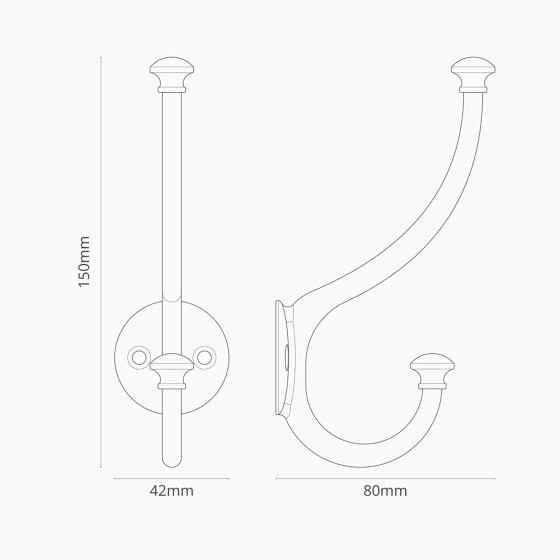 Mews Haken - Poliertes Nickel | Einzelhaken | Corston Architectural Detail