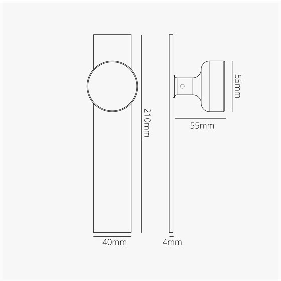 Pomo para puertas Onslow con placa larga (fijo) | Pomos | Corston Architectural Detail