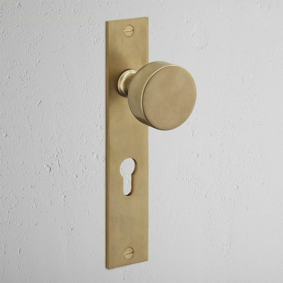 Onslow Long Plate Sprung Door Knob & Euro Lock | Knob handles | Corston Architectural Detail