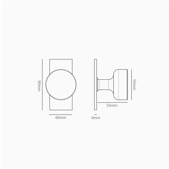 Onslow Short Plate Fixed Door Knob | Knob handles | Corston Architectural Detail