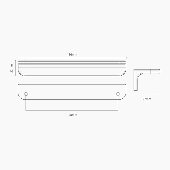 Oxford Kantengriff (128 mm) | Türgriffe | Corston Architectural Detail