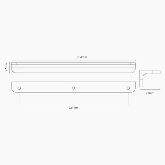 Oxford Kantengriff (224 mm) | Türgriffe | Corston Architectural Detail