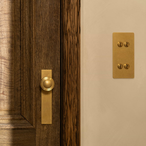 Poplar Long Plate Sprung Door Knob | Knob handles | Corston Architectural Detail