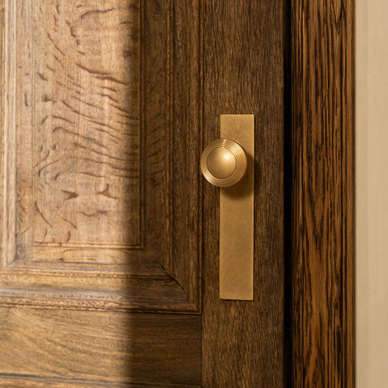 Poplar Long Plate Sprung Door Knob | Knob handles | Corston Architectural Detail