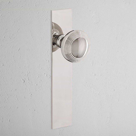 Poplar Long Plate Sprung Door Knob | Knob handles | Corston Architectural Detail