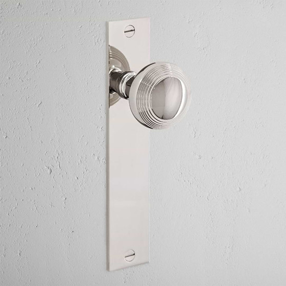 Poplar Long Plate Sprung Door Knob | Knob handles | Corston Architectural Detail