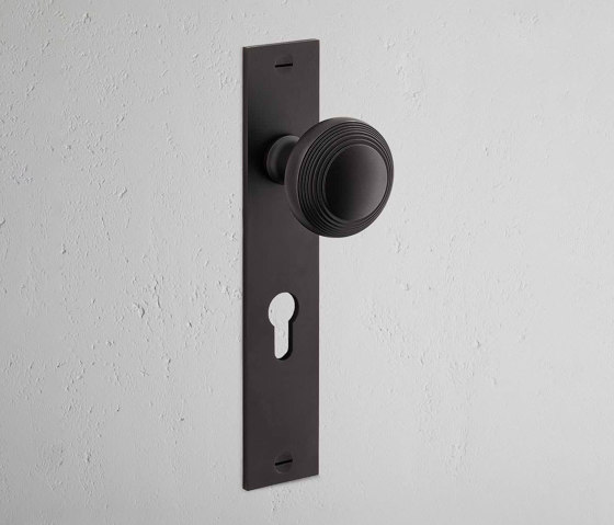 Poplar Long Plate Sprung Door Knob & Euro Lock | Knob handles | Corston Architectural Detail