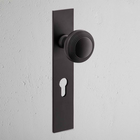 Poplar Long Plate Sprung Door Knob & Euro Lock | Knob handles | Corston Architectural Detail