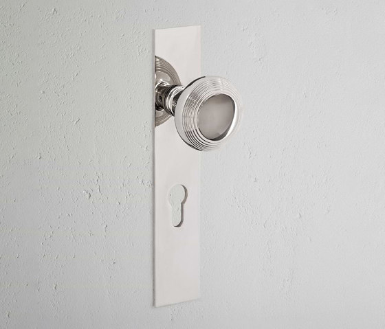 Poplar Long Plate Sprung Door Knob & Euro Lock | Knob handles | Corston Architectural Detail