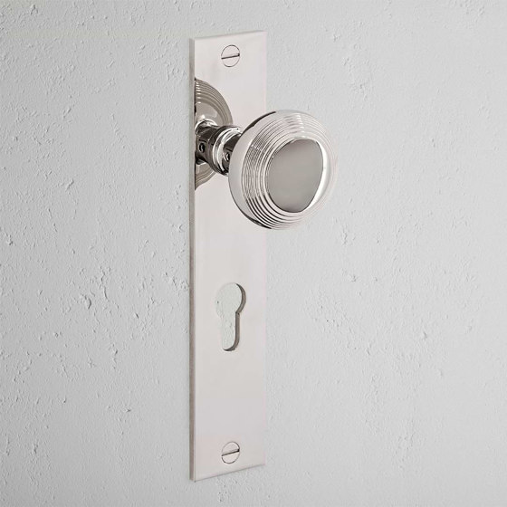 Poplar Long Plate Sprung Door Knob & Euro Lock | Knob handles | Corston Architectural Detail