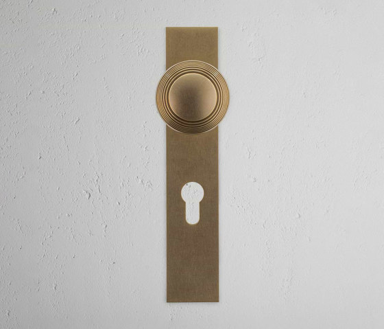 Poplar Long Plate Sprung Door Knob & Euro Lock | Knob handles | Corston Architectural Detail