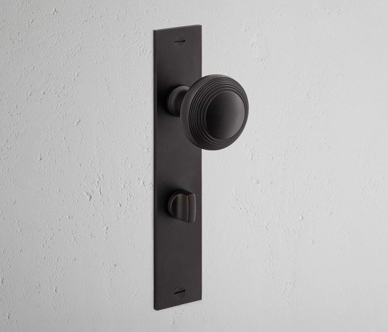 Poplar Long Plate Sprung Door Knob & Thumbturn | Knob handles | Corston Architectural Detail