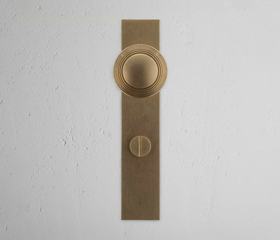 Poplar Long Plate Sprung Door Knob & Thumbturn | Knob handles | Corston Architectural Detail