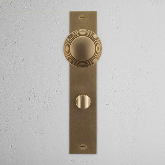 Poplar Long Plate Sprung Door Knob & Thumbturn | Knob handles | Corston Architectural Detail