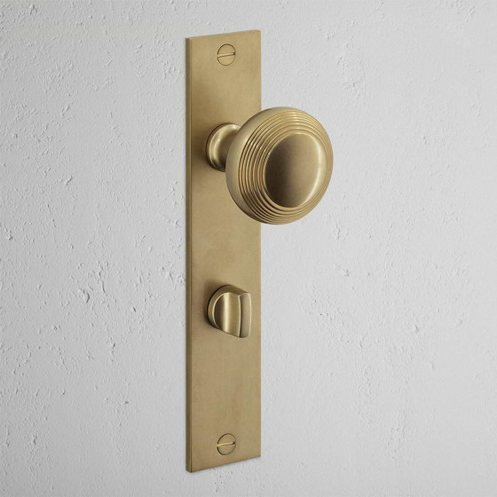 Poplar Long Plate Sprung Door Knob & Thumbturn | Knob handles | Corston Architectural Detail