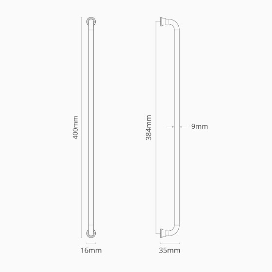 Tirador para muebles Sycamore de 384 mm | Tiradores de puerta | Corston Architectural Detail