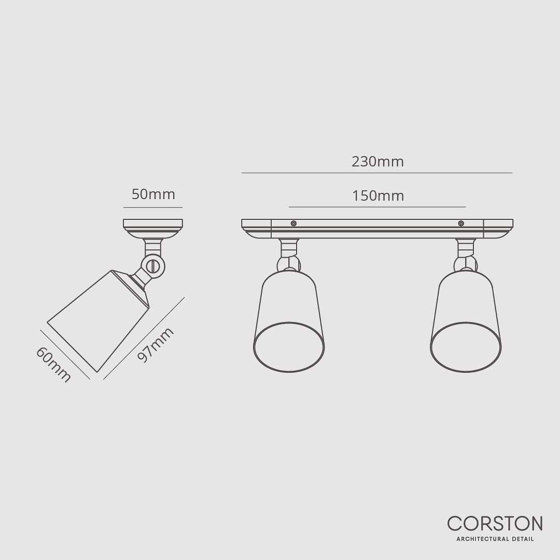 Baylis Spot Double 50mm | Plafonniers | Corston Architectural Detail