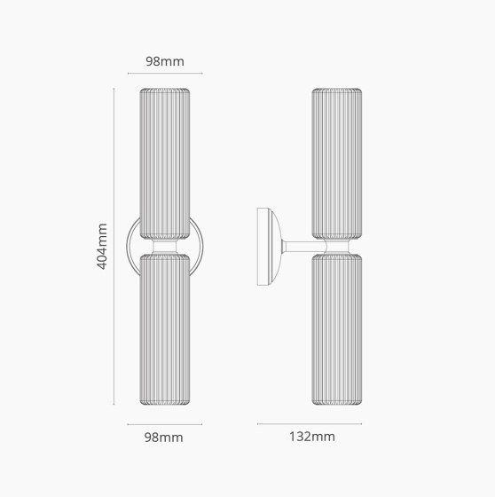 Claremont Medium-Wandleuchte geriffeltes Glas | Wandleuchten | Corston Architectural Detail