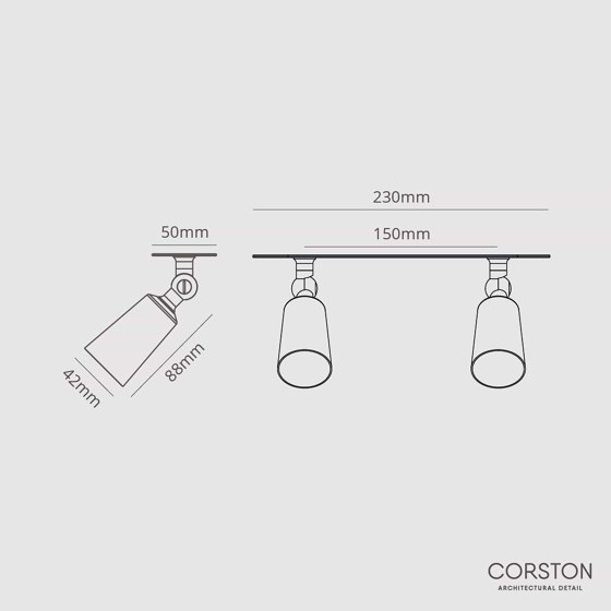 Perryn Faretto Doppio Piccolo (35mm) | Lampade plafoniere | Corston Architectural Detail