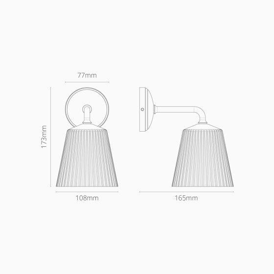 Richmond Small Wall Light Fluted Glass | Wall lights | Corston Architectural Detail