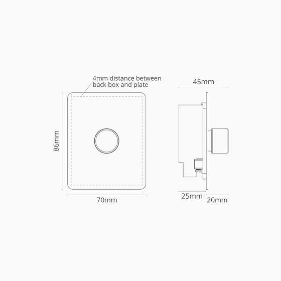 1G Dimmer Slimline Switch | Reguladores giratorios | Corston Architectural Detail