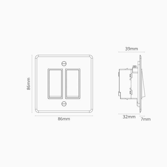 2G Two Way Rocker Switch | Kippschalter | Corston Architectural Detail