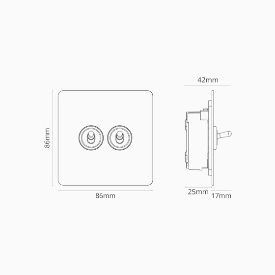 2G Two Way Toggle Switch | Kippschalter | Corston Architectural Detail