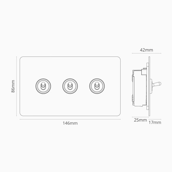 3G Two Way Toggle Switch | Interruttori leva | Corston Architectural Detail