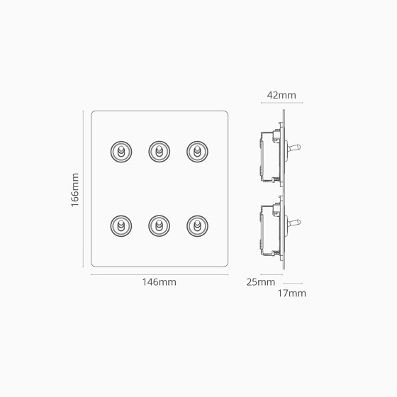 6G Two Way Toggle Switch | Interruptores a palanca | Corston Architectural Detail